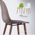 Colorful Plastic Chairs with Wooden Legs